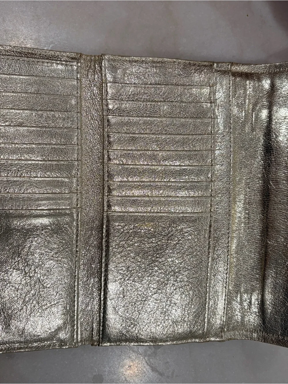 Michael Kors gold Metallic Leather Wallet Clutch